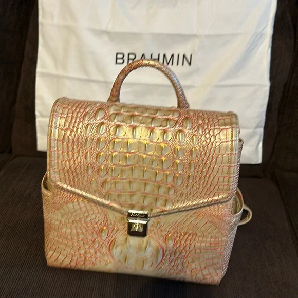 Brahmin *NWT Liz Sunkiss Leather Crocodile-Embossed Backpack Brahmin | Bags | Brahmin Nwt Liz Sunkiss Leather  main image 4